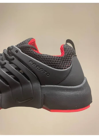 Комбіновані кросівки найк air presto black/red No Brand