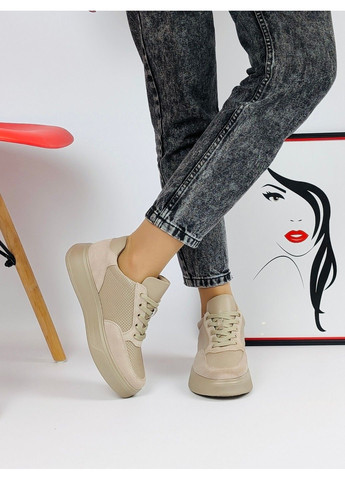 187 Кросівки Бежеві Шкіра с Замшею комбіновані Hengji бежеві демісезони (293247471)