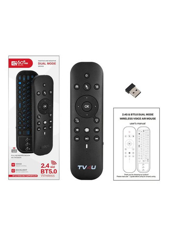 Аэропульт G60s Pro UKR с гироскопом, клавиатурой, тачпадом, подсветкой и микрофоном TV4U (341326273)