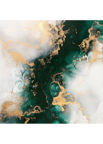 Квадратний вініловий фон мармур зелений з золотими прожилками, фотофон для зйомки, 60x60 см, №550579 PhotoVinyl (354362874)