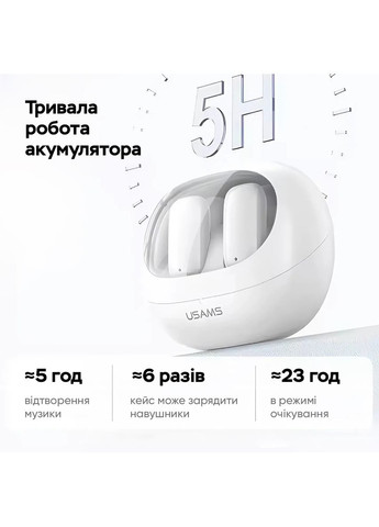 Беспроводные наушники TWS Earbuds - TD Series BT5.3 white (BHUTD01) USAMS US-TD22 (372686829)
