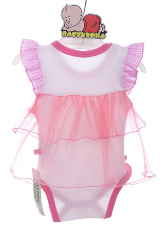 Боді сукня з коротким рукавом для дівчинки біле бавовна бавовна MiniPapi 50 см (38369) BABYKROHA (315423641)