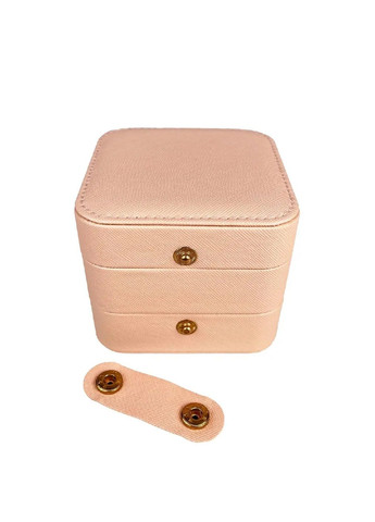 Скринька футляр короб бокс двох'ярусна для зберігання прикрас коштовностей штучна шкіра 9х8х9 см (479196-Prob) Рожева Unbranded (316173217)