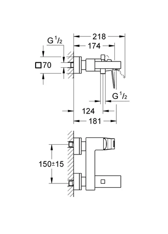 Змішувач для ванни Eurocube (23140000) Grohe (388595606)