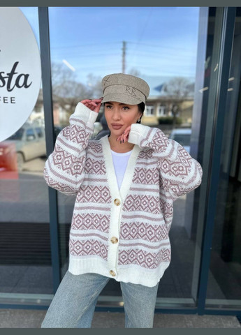 Жіночий вовняний кардиган Візерунок молочний You Best (302653634)