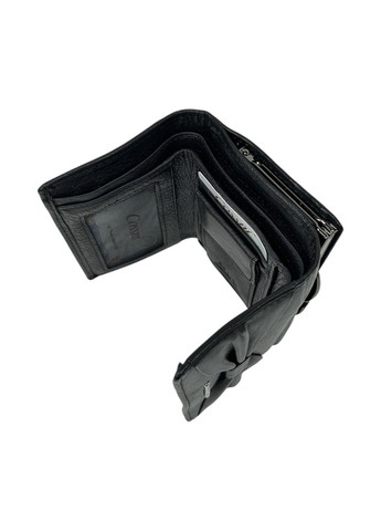 Жіночий гаманець з натуральної шкіри 704-96 чорний 12.5 х 9 х 2.5 Cossni (367263621)