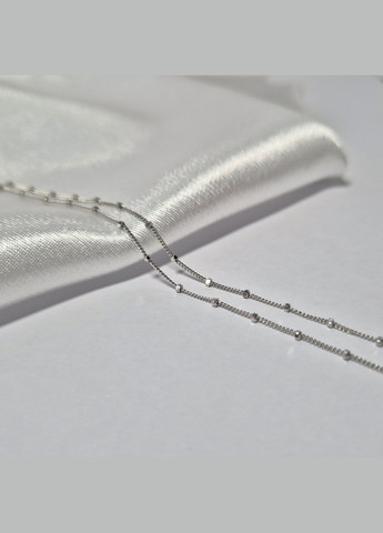 Серебряная Цепочка цепь колье Панцирь с Кубиками см серебро 925 пробы родированное 1.60г 265р2/40 No Brand (334012748)