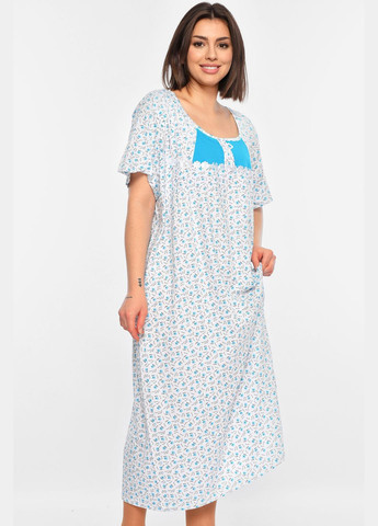 Ночная рубашка женская батальная белого цвета с принтом Let's Shop (315316786)