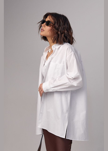 Жіноча сорочка в стилі oversize з розрізами Lurex (290663610)