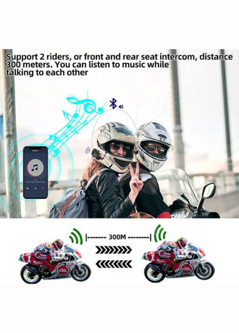 Мото гарнітура Bluetooth Гарнітура під шолом Motorcycle Мотоцикл Скутер Мотоциклетна гарнітура на два шоломи No Brand (316455925)