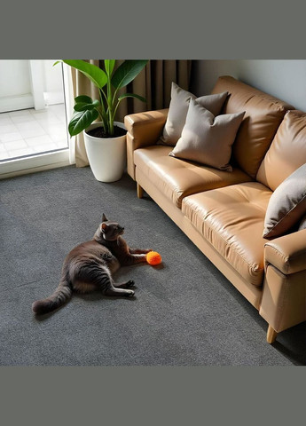 Плитка ковролінова з TPR основою багаторазова темно-сіра 300х300х4мм SW-00002801 No Brand (328578710)