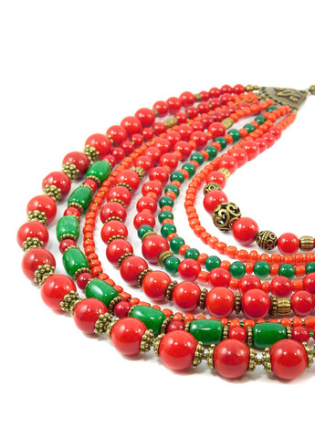 Намисто "Яблуневий сад" Корал прес, Хризопраз Fursa fashion (322444423)