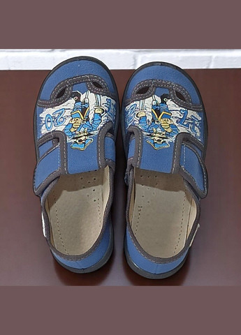 Синие ортопедические тапочки на липучке для мальчика сменка в садик валди Waldi