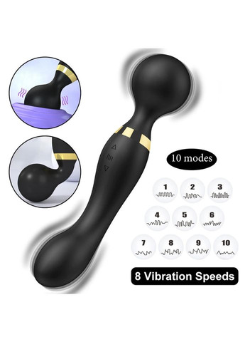 Вагинальный стимулятор микрофон вибратор 2 в 1 массажер для шеи и спины черный No Brand (339092255)