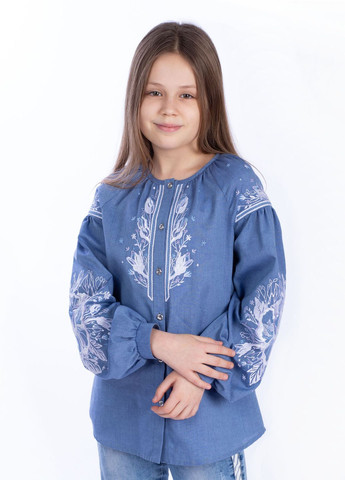 Синя блузка для дівчаток Едельвіка (350287848)