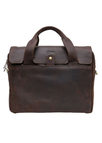 Чоловіча сумка-портфель із натуральної шкіри з кишенею для ноутбука коричнева TARWA (302315116)