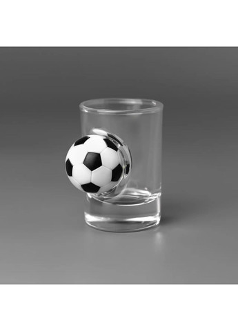 Стопки із прозрачного стекла 6 шт зі вставкою м'яч | Подарунок футболісту Handmade 225-001-044 (366889325)
