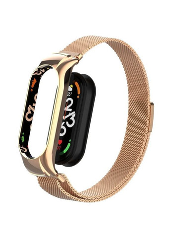 Ремінець Milanese Loop Design для Xiaomi Mi Band 5/6 Rose Gold No Brand (361077637)