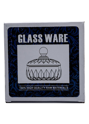 Цукерниця скляна кругла з кришкою 600 мл прозора для солодощів та частування ProDobro (364191860)