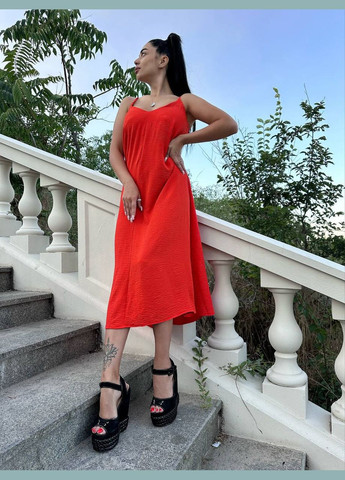 Помаранчева святковий, коктейльна, ділова, пляжна, повсякденний, вечірня сарафан жіночий No Brand однотонна