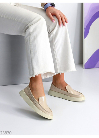 Бежевые 323 слипоны кожаные бежевые лаковые No Brand