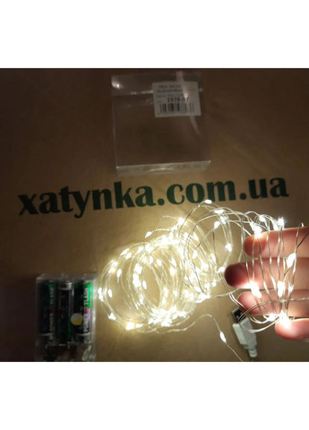 Гірлянда НА БАТАРЕЙКАХ +USB 50 LED 5м. тепла біла РОСА світлодіодна Yalynkar (366964291)