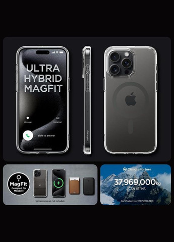 Чехол-накладка Ultra Hybrid MagFit для iPhone 15 Pro Graphite (ACS06716) Spigen (341488628)