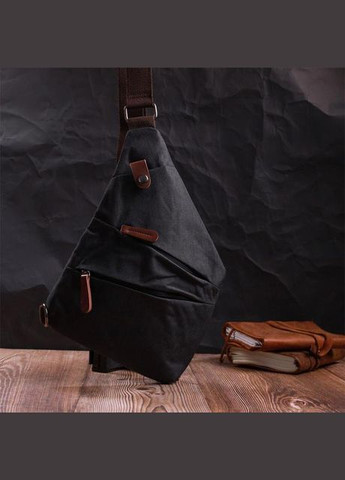 Сумка чоловіча через плече із текстилю слінг Чорний 85709 Vintage (317365287)