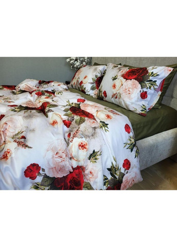Постільна білизна з резинкою ROSE, сатин PREMIUM Сімейний розмір, наволочки 70/70 No Brand (364218877)