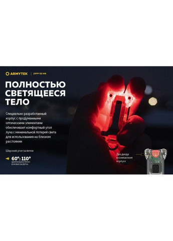 Ліхтар-брелок з налобним кріпленням Zippy WR Білий-Червоний ES розширений набір, червоний Armytek (316093241)