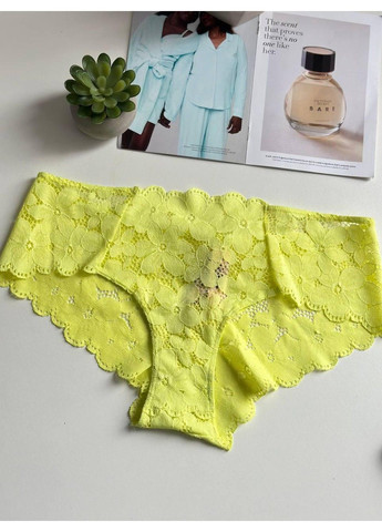 Трусики-чіки жіночі мереживні жовтий неон L Victoria's Secret (340317172)