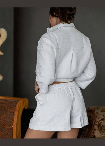 Белая женский пижамный костюм двойка valentina цвет белый р.l 450187 New Trend