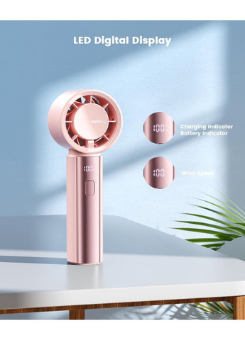 Ручной портативный аккумуляторный вентилятор с дисплеем LED coldSky Handheld Fan 4000mAh Midea (365251459)