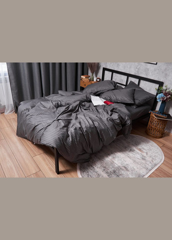 Комплект постільної білизни Satin Stripe полуторний 143х210 наволочки 4х70х70 (MS-820003694) Moon&Star Stripe Black (288043566)