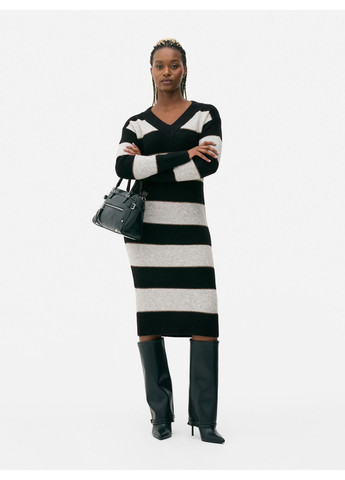 Черное платье демисезон,черный в полоску, Primark