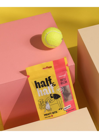 Лакомства для кошек в форме мясных кусочков с говядиной, 50 г Half&Half (365593281)