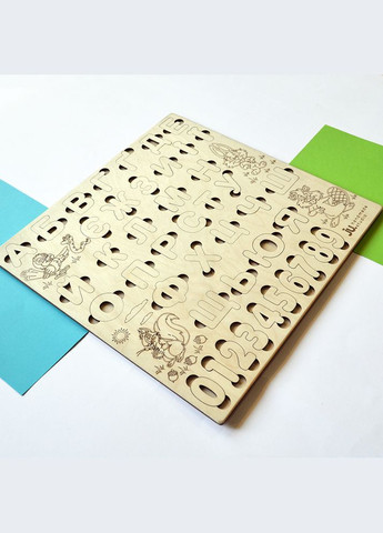 Дерев'яний алфавіт вкладиш "Лісові друзі", дерев'яні букви-пазли, абетка-сортер УКРАЇНСЬКА No Brand (301482873)