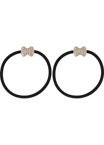 Резинка для волосся тонка, Pf-394, чорна з бантиком 2шт (1454049-28499883) Puffic Fashion (368601152)