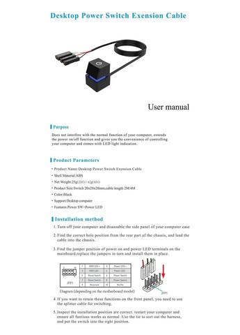 Зовнішня кнопка увімкнення ПК з LED-підсвіткою TEUCER Квдратна кабель 2 м No Brand (371808213)