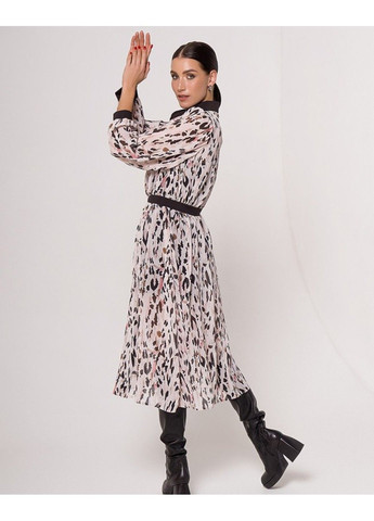 Комбінована повсякденний сукня sa-367 мультиколор ISSA PLUS