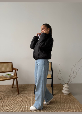 Чорно-біла демісезонна двухстороння жіноча курточка, синтепон 200 No Brand