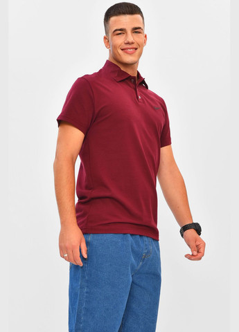Бордова футболка чоловіча поло однотонна бордового кольору Let's Shop