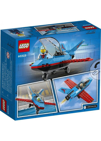 Конструктор City Great Vehicles Трюковий літак 59 деталей (60323) Lego (281425677)