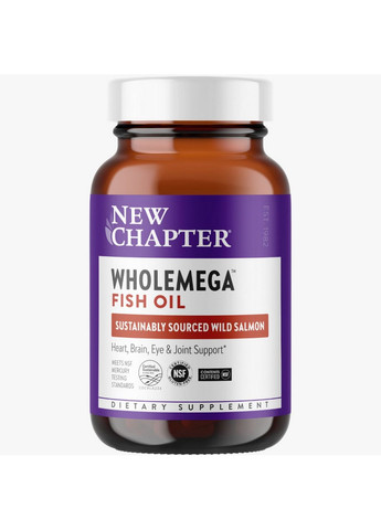 Жирные кислоты Wholemega Fish Oil, 30 капсул New Chapter (293340204)