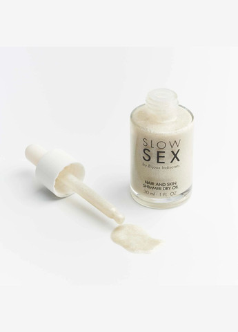 Сухое масло для тела и волос Slow Sex by Bijoux Indiscrets с мерцающими частичками No Brand (303907695)