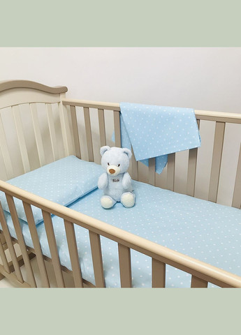 Комплект постельного белья в детскую кровать (постель детская) Голубой бязь 140x110, 60x40 см Penetka (323210850)