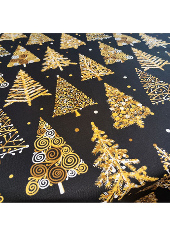 Скатертина Новорічна ялинка з тефлоновим просоченням Ø 120 см чорна (0102-R120) Maystat (365729066)