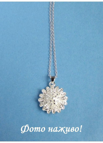 Посріблений набір квіти підвіска на ланцюгу і сережки, 10-425 No Brand (366891505)