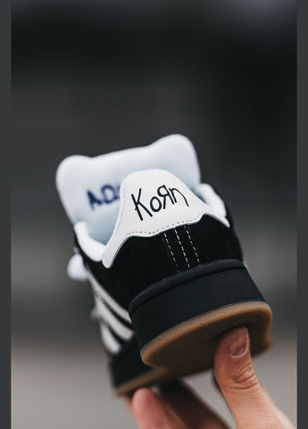 Кросівки жіночі і чоловічі Adidas Campus 00s x Korn black white | Адідас Кампус чорні білі No Brand чорні всесезони (315018934)
