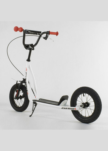 Самокат детский надувные колеса 12 + ручной передний тормоз. White (86799) Corso (340909647)